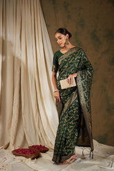Womens Fashion Ethnic Olive Color Sarees-MLSHWSA1108OLV0ONE